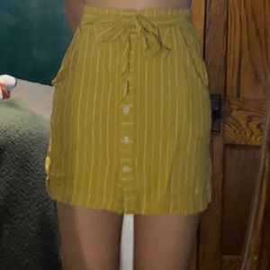 Charlotte Russe Yellow Button front skirt